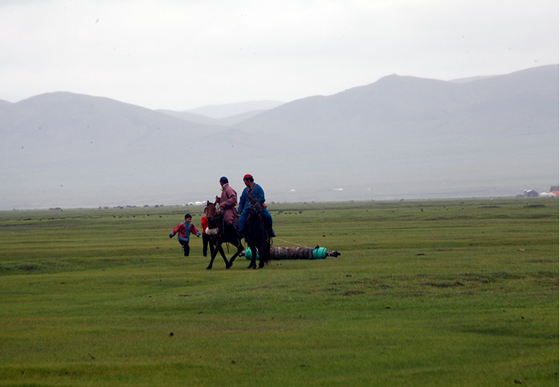 Mongolian traditional making felt